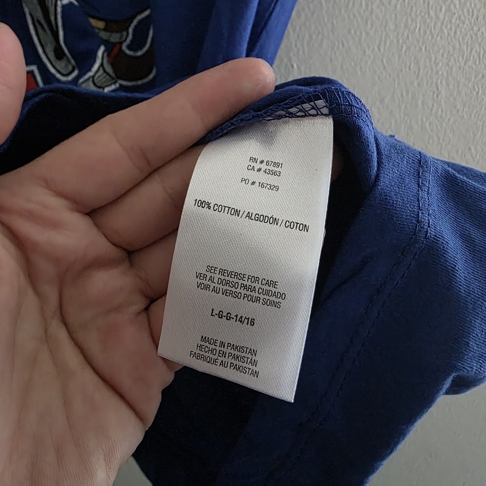Boys Tasmanian Devil Royal Team‎ USA Looney Tunes Soccer T-Shirt Size 14/16 - Picture 4 of 5